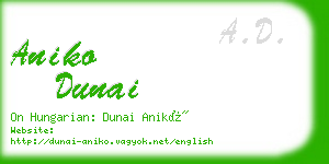 aniko dunai business card